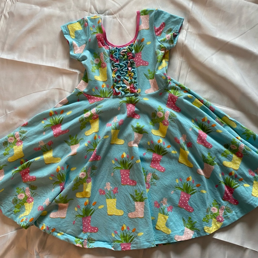 Eleanor Rose Rain Boot Dress - girls size 8